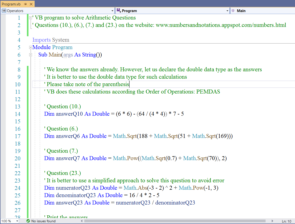 Arithmetic Calculations 1