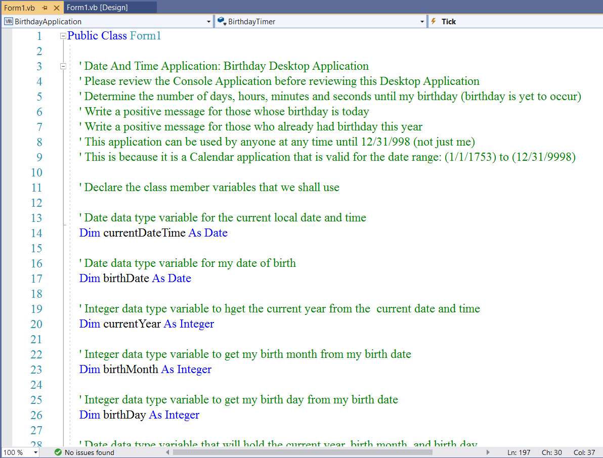 Birthday Desktop App Code 1