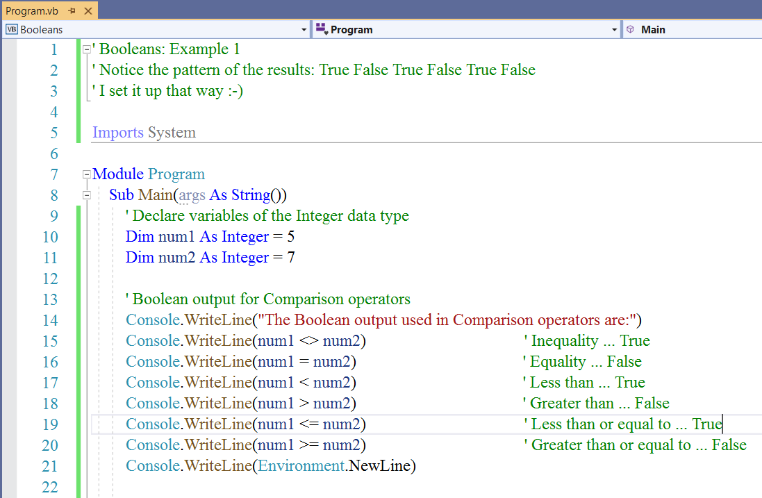 Booleans - Example 1-1