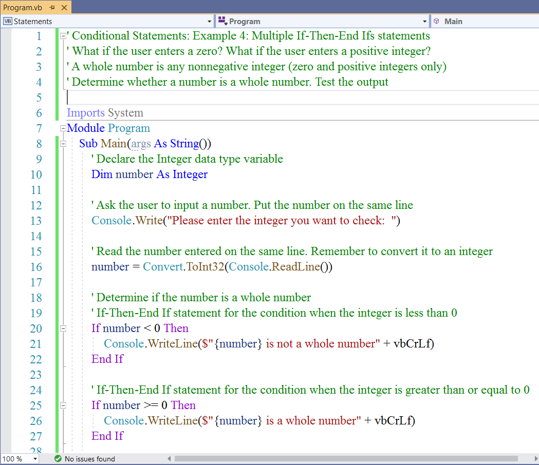 Conditional Statements: Example 4-1