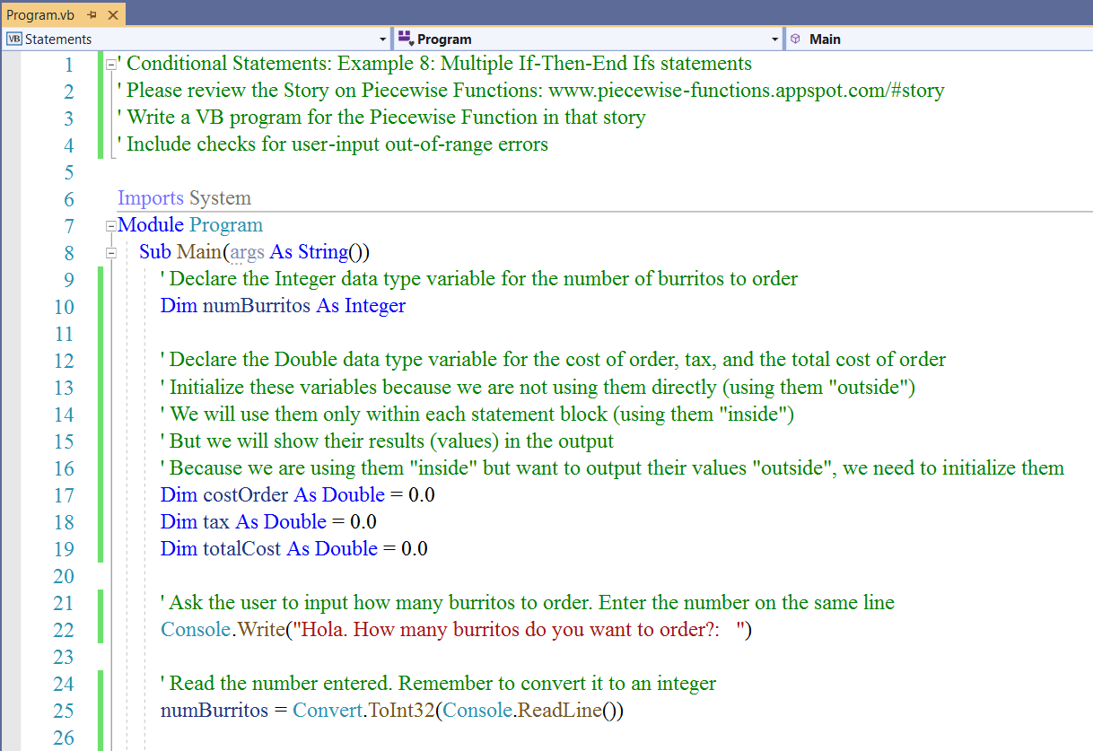 Conditional Statements - Example 8-1