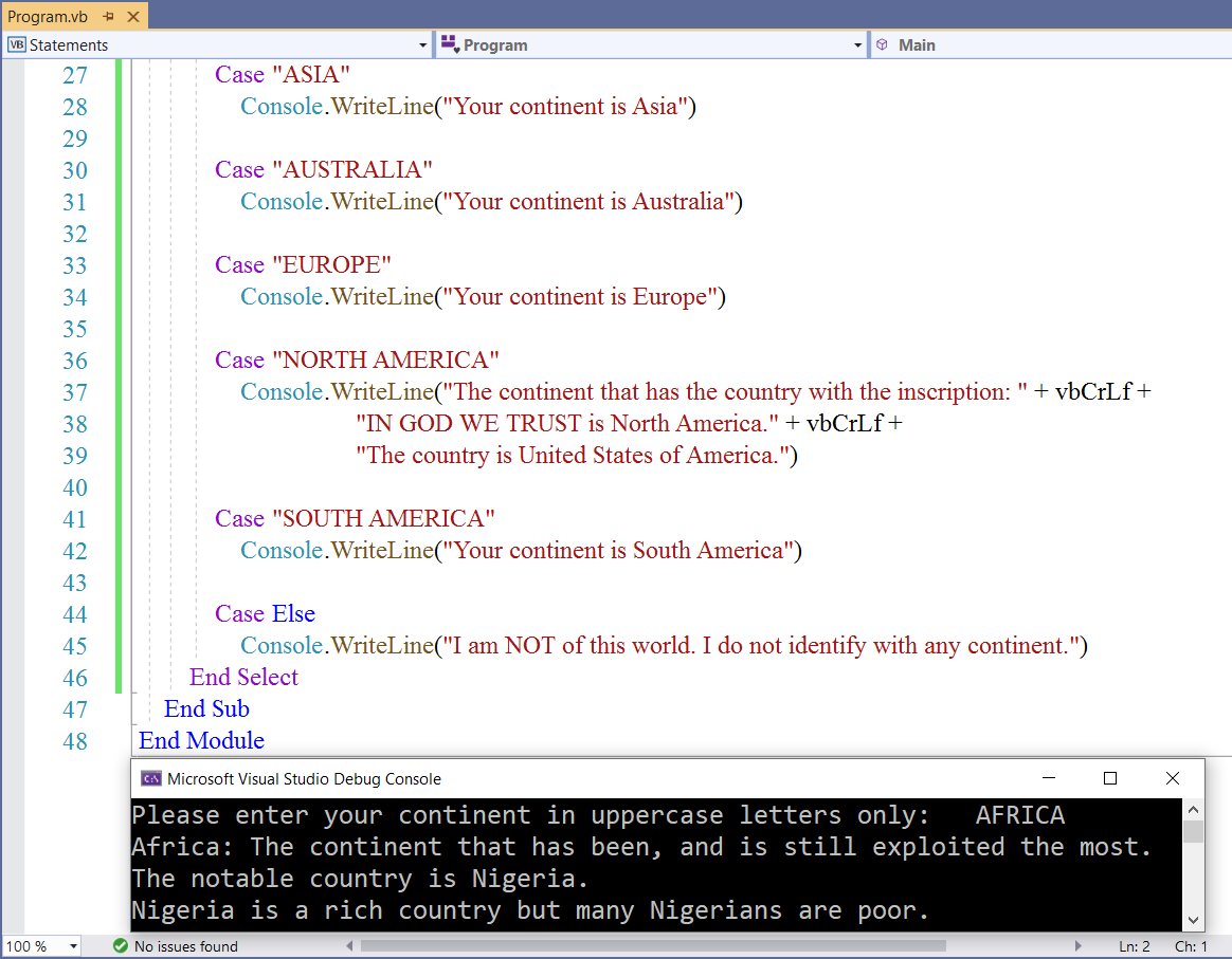 Select...Case Statements 3-2